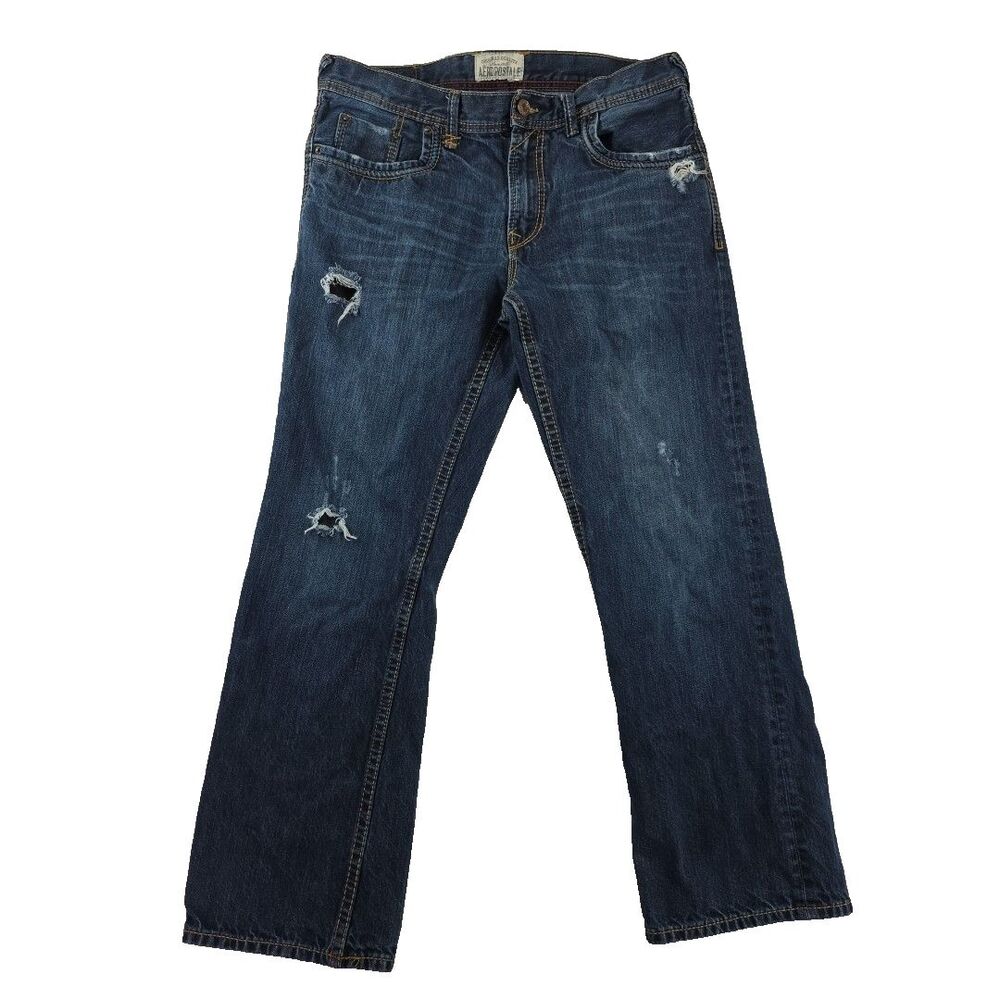 Aeropostale Driggs Slim Boot Cut Jeans Men Size 32x30 Distressed Y2K